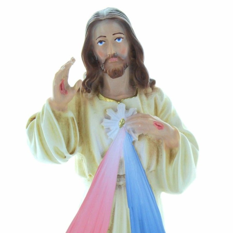 Palais du Rosaire Jesus Misericordieux | Statue Du Christ Misericordieux En Resine Coloree 18Cm
