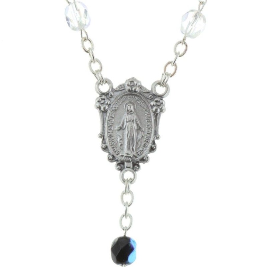 Palais du Rosaire Chapelet Verre | Chapelet De La Vierge Miraculeuse En Verre Avec Une Boite