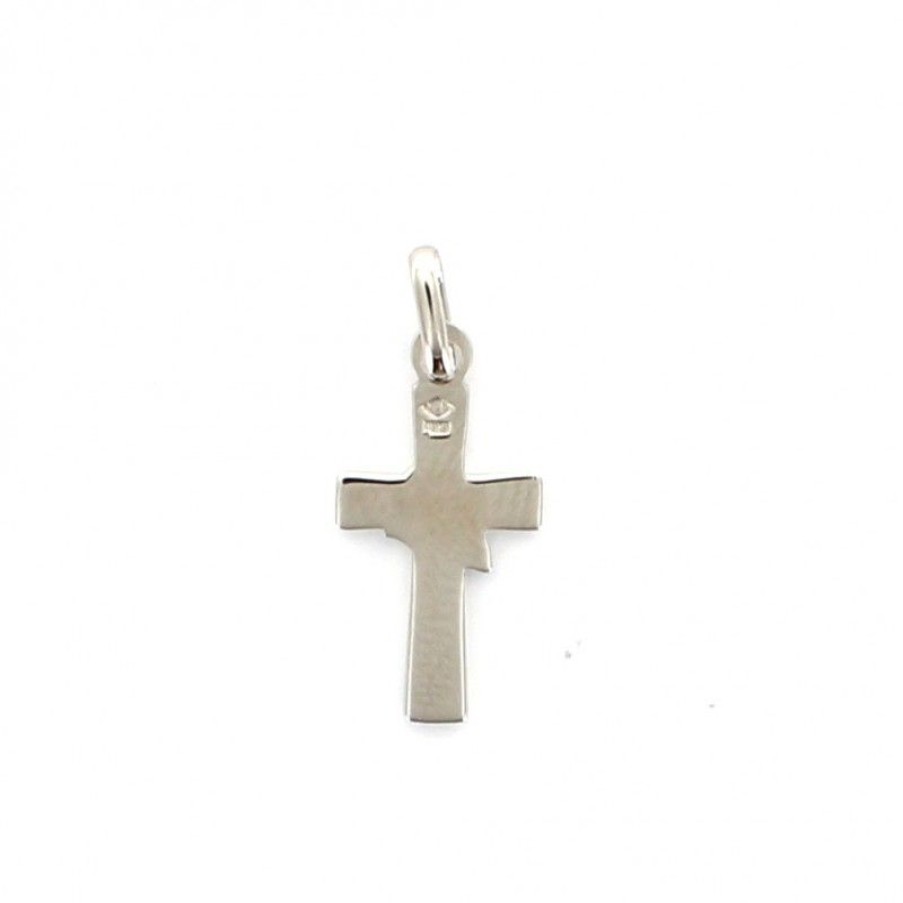 Palais du Rosaire Medaille Et Croix Argent | Croix En Argent Avec Colombe Blanche Incrustee De 1,5 Cm