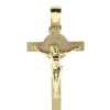 Palais du Rosaire Medaille Et Croix Plaque Or | Pendentif Croix De Saint Benoit En Plaque Or