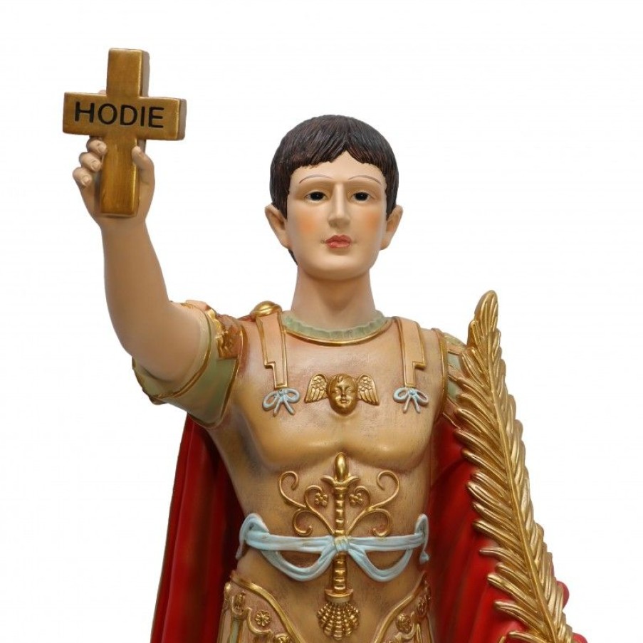 Palais du Rosaire Statue De Grande Taille | Statue De Saint Expedit 80Cm Peinte A La Main