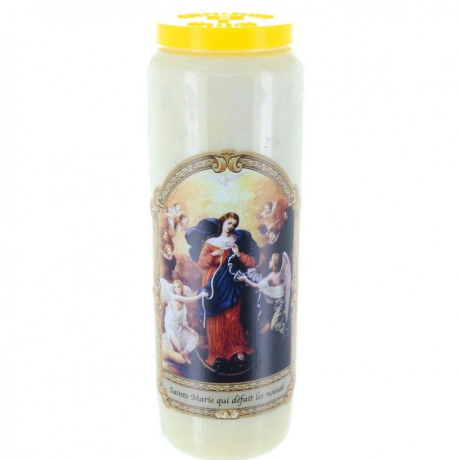 Palais du Rosaire Bougie Neuvaine | Bougie Neuvaine De Marie Qui Defait Les Noeuds 17,5 Cm