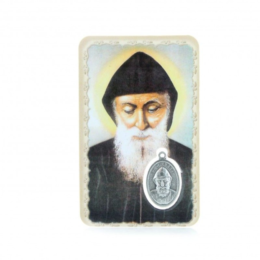 Palais du Rosaire Image Religieuse | Image Religieuse De Saint Charbel Avec Une Medaille