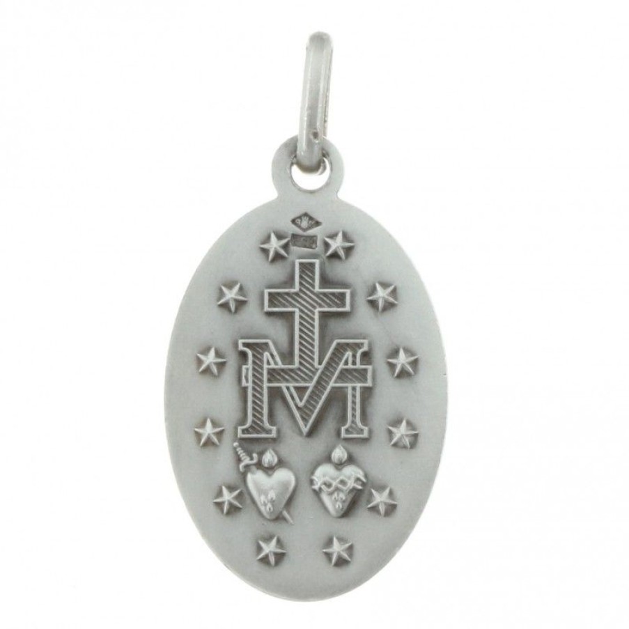 Palais du Rosaire Medaille Et Croix Argent | Medaille Argent De La Vierge Miraculeuse 20Mm