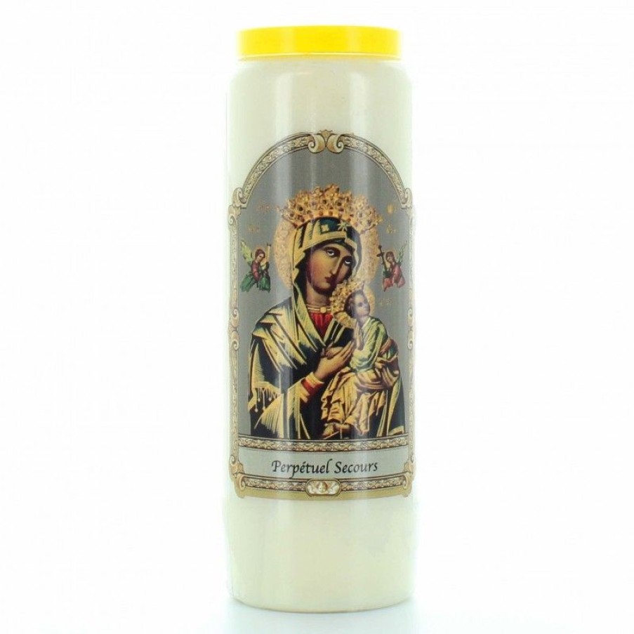 Palais du Rosaire Bougie Neuvaine | Lot De 12 Bougies Neuvaine De Notre Dame Du Perpetuel Secours 17,5Cm