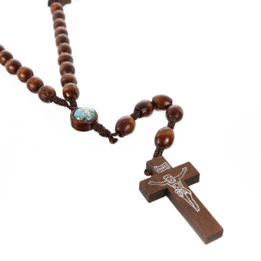 Palais du Rosaire Chapelet Corde | Chapelet Sur Corde Avec Paters En Forme De Colombe Et Croix En Bois