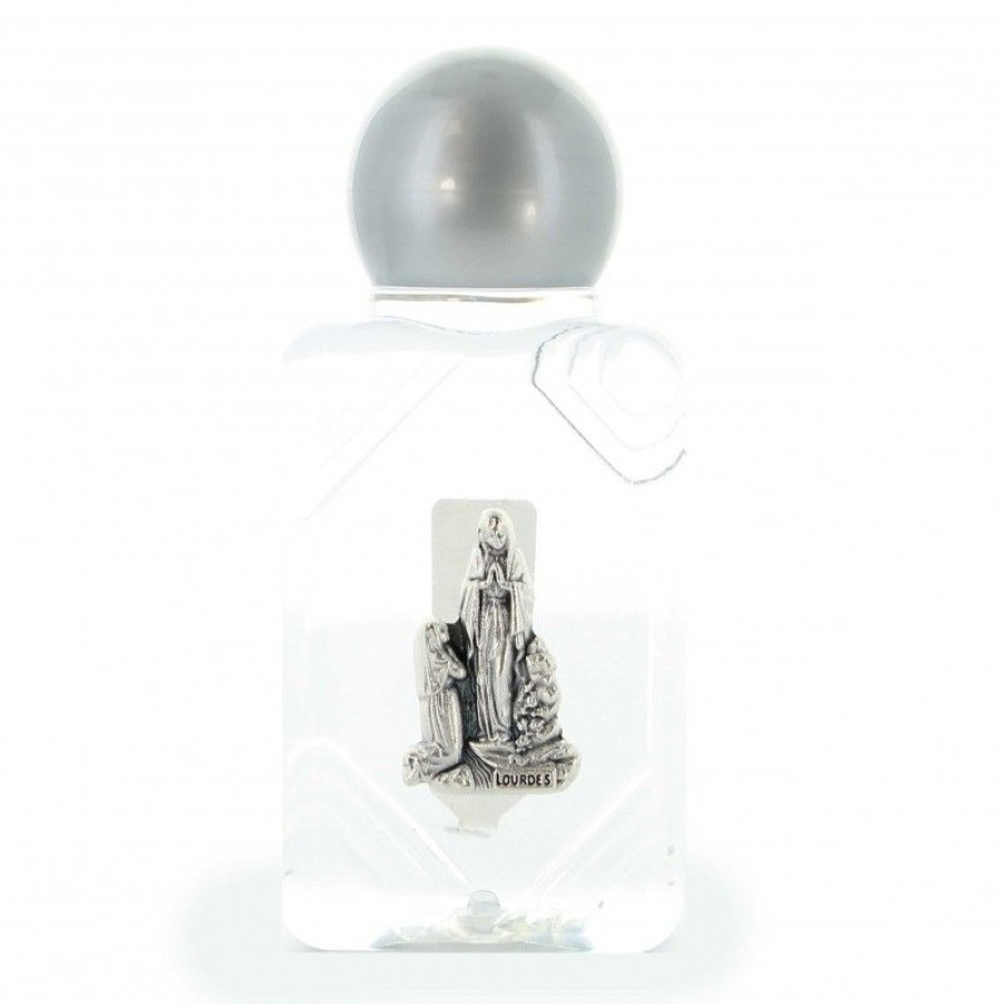 Palais du Rosaire Flacon Eau De Lourdes | Lot De 5 Flacons En Plastique 45Ml D'Eau De Lourdes Illustre Avec L' Apparition