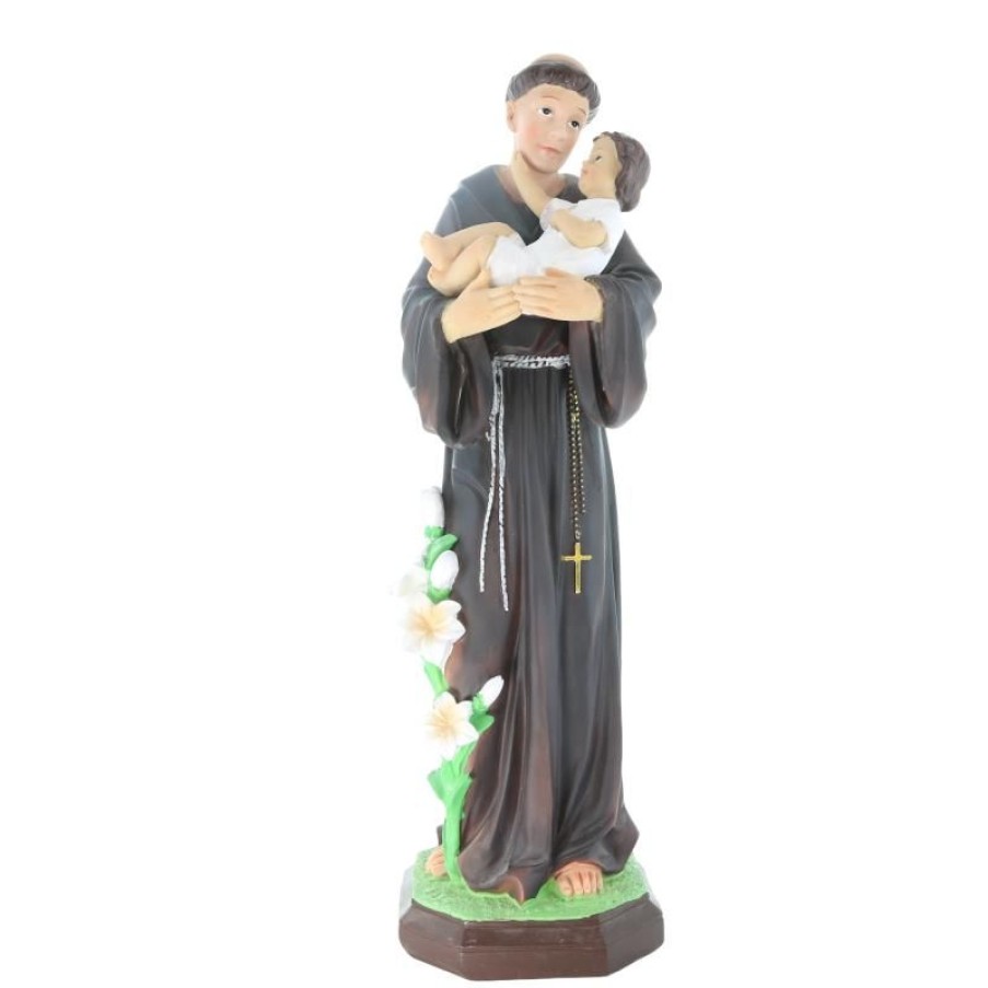 Palais du Rosaire Statue De Saint Antoine | Statue Saint Antoine En Resine 44Cm