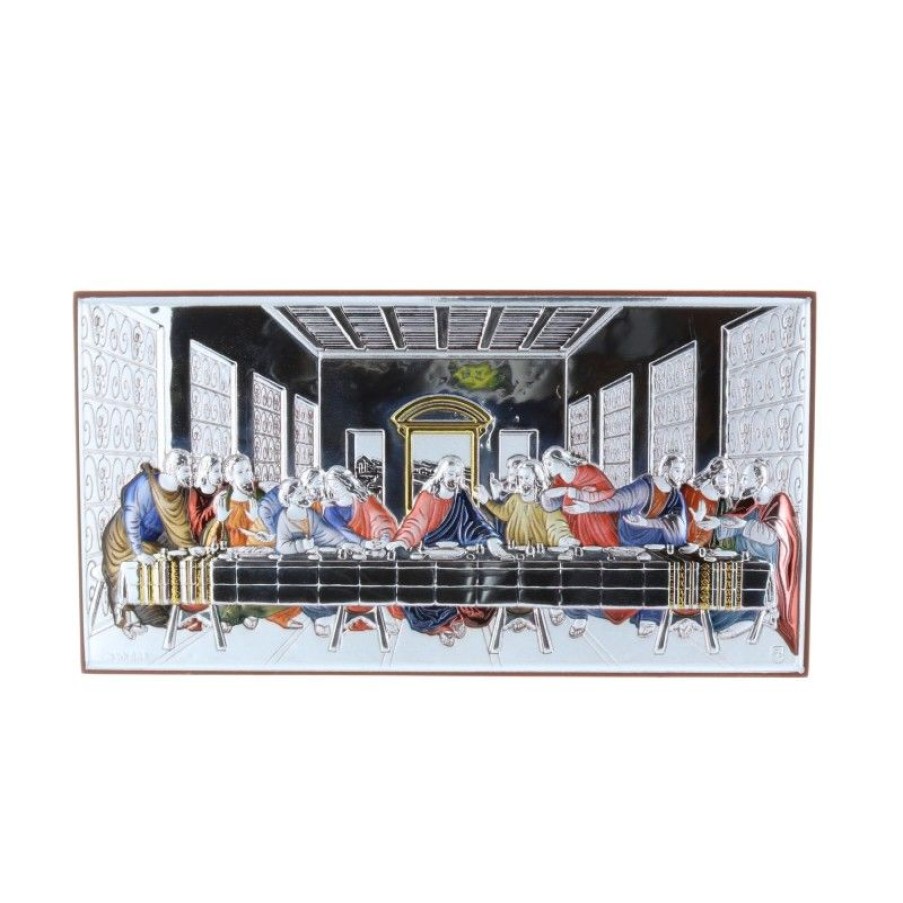 Palais du Rosaire Cadre Religieux | Cadre Religieux Cene Argentee Colore 8 X 16 Cm