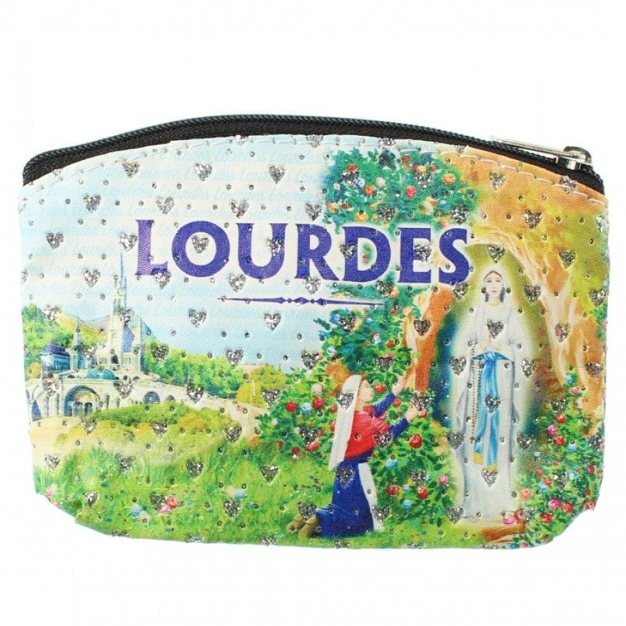 Palais du Rosaire Porte&Monnaie | Porte-Monnaie De L'Apparition De Lourdes Avec Strass