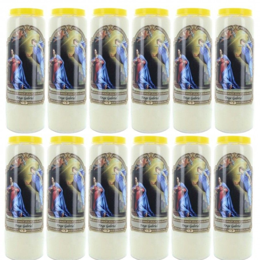 Palais du Rosaire Bougie Neuvaine | Lot De 12 Bougies Neuvaine Ange Gabriel