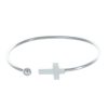 Palais du Rosaire Bracelet Fantaisie | Bracelet Fantaisie Jonc Argente Ouvert Avec Une Croix
