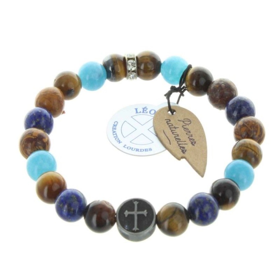 Palais du Rosaire Bracelet Fantaisie | Bracelet Religieux Avec Des Pierres Naturelles