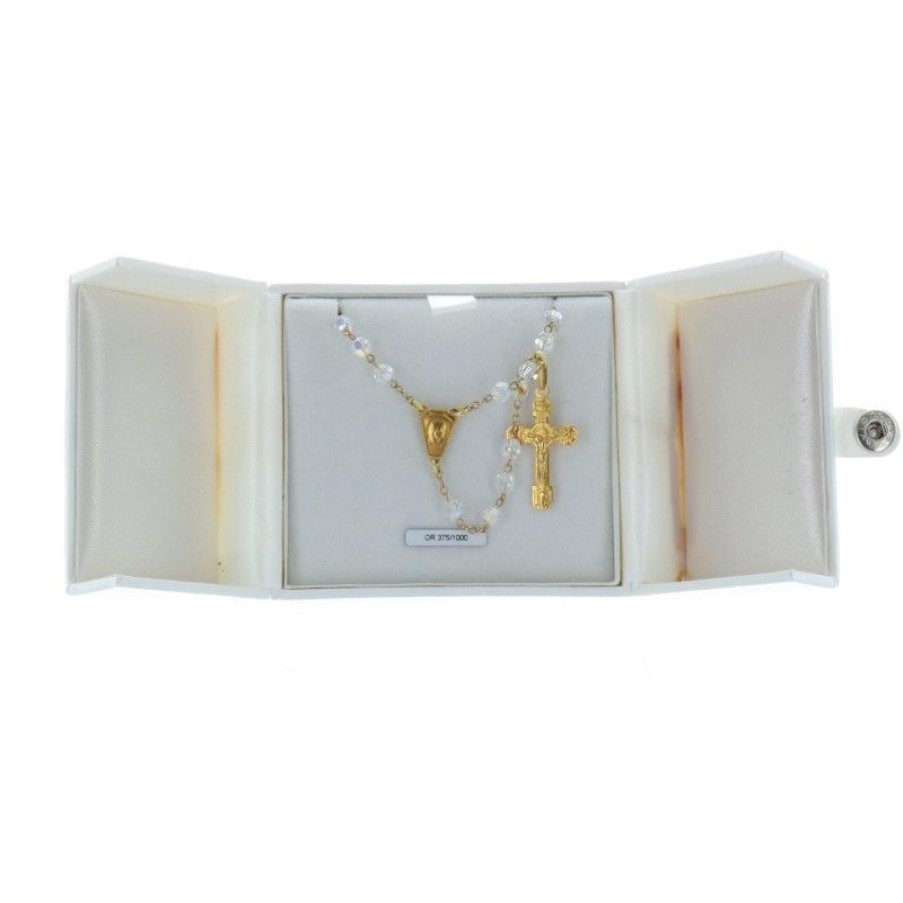 Palais du Rosaire Chapelet Or | Chapelet De Lourdes En Or Et Grains 4Mm En Swarovski