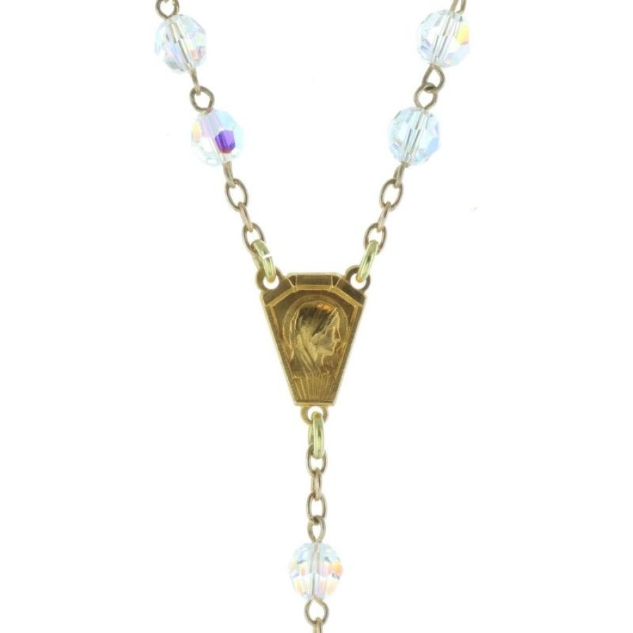 Palais du Rosaire Chapelet Or | Chapelet De Lourdes En Or Et Grains 4Mm En Swarovski