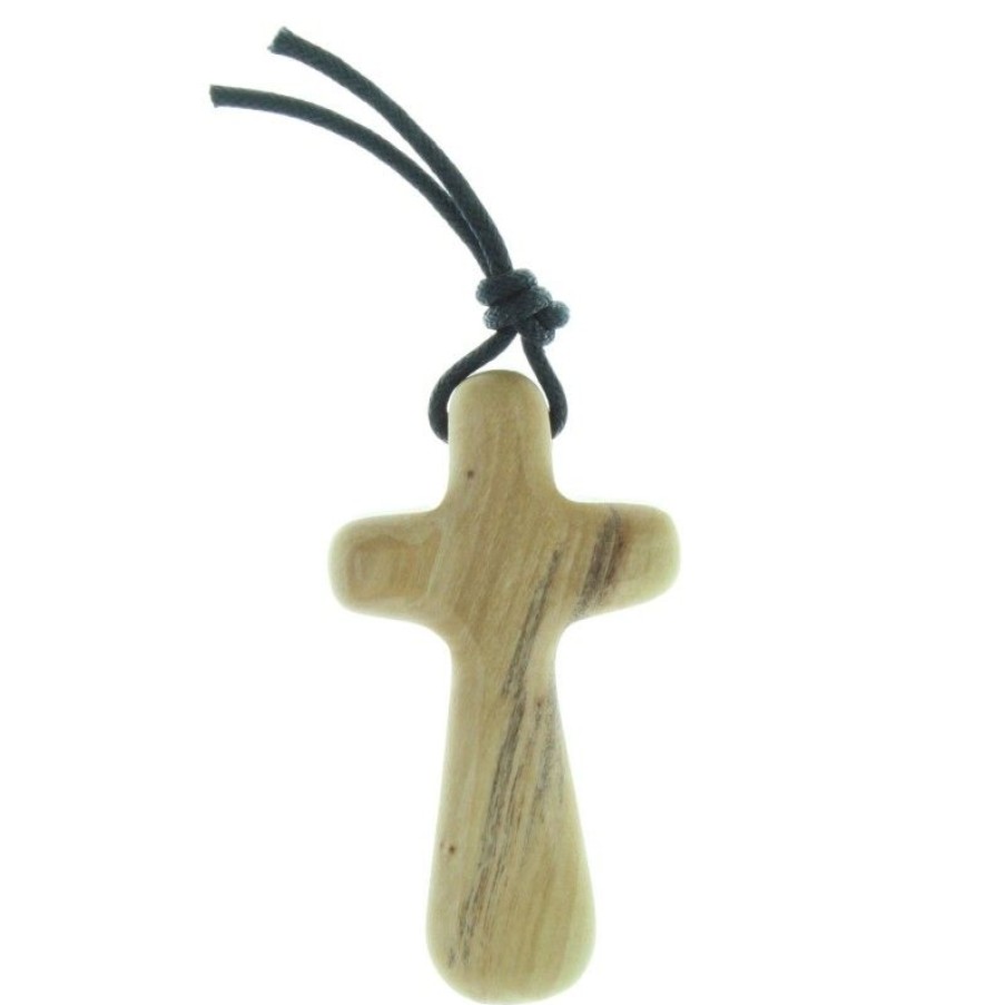 Palais du Rosaire Croix Religieuse | Croix Du Reconfort En Bois D'Olivier De Jerusalem 8Cm