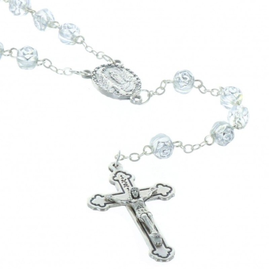 Palais du Rosaire Chapelet Resine | Chapelet De Lourdes En Resine Grains En Forme De Rose Et Coeur Apparition De Lourdes