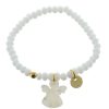 Palais du Rosaire Bracelet Fantaisie | Bracelet De Communion Avec Un Ange En Nacre