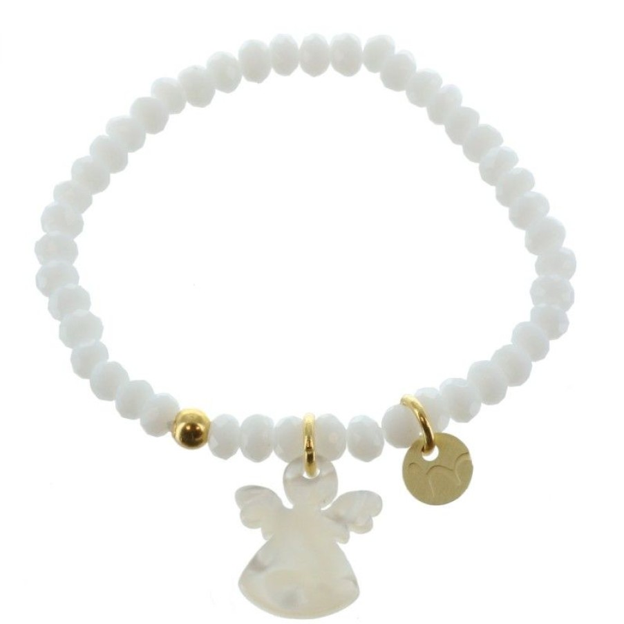 Palais du Rosaire Bracelet Fantaisie | Bracelet De Communion Avec Un Ange En Nacre