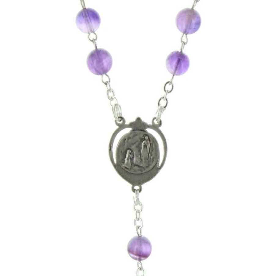 Palais du Rosaire Chapelet Pierre | Chapelet De Lourdes En Pierre D'Amethyste