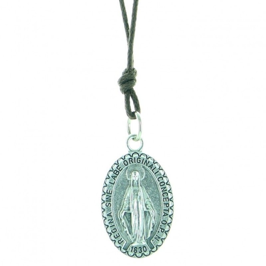 Palais du Rosaire Collier Fantaisie | Collier En Corde Avec Medaille Miraculeuse
