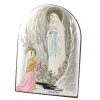 Palais du Rosaire Cadre Religieux | Cadre De L'Apparition De Lourdes En Metal Argente Et Colore 10X7Cm