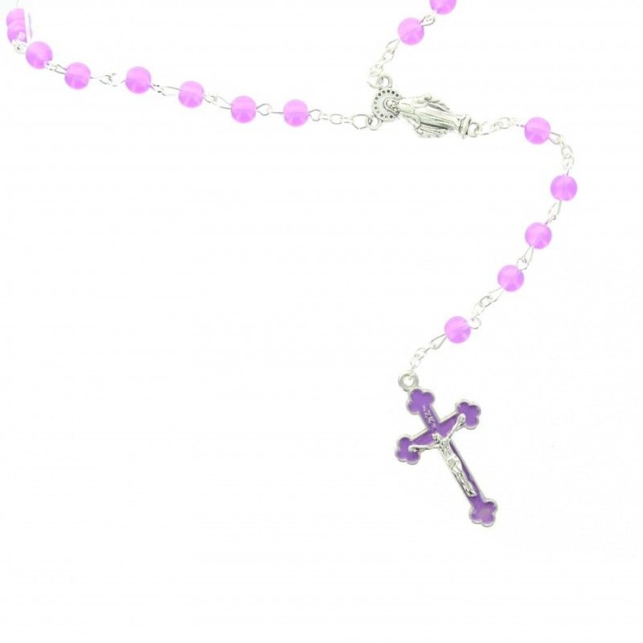 Palais du Rosaire Chapelet Verre | Chapelet En Verre Colore Avec Coeur Vierge Miraculeuse