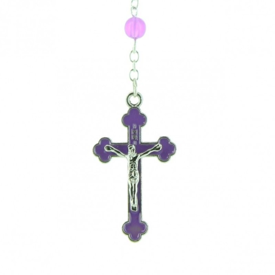 Palais du Rosaire Chapelet Verre | Chapelet En Verre Colore Avec Coeur Vierge Miraculeuse