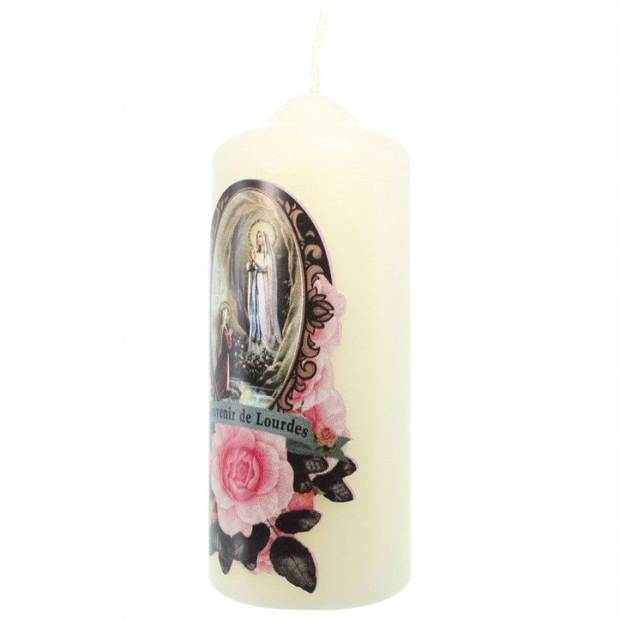 Palais du Rosaire Bougie Decorative | Bougie Couleur Ivoire 5X12Cm