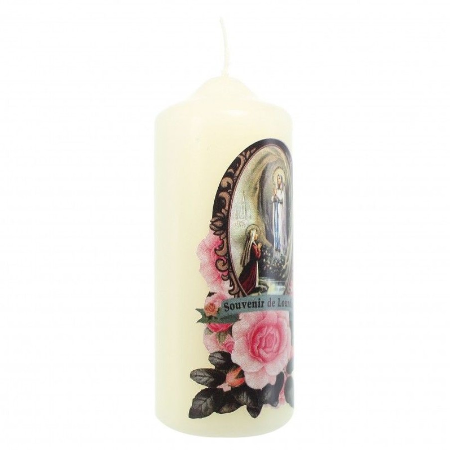 Palais du Rosaire Bougie Decorative | Bougie Couleur Ivoire 5X12Cm