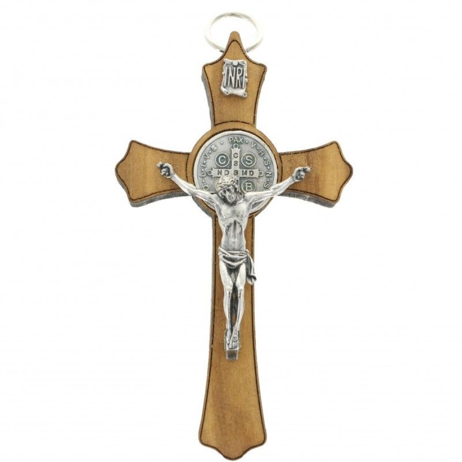 Palais du Rosaire Crucifix Bois | Crucifix De Saint Benoit Et Livret Explicatif