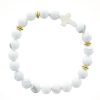 Palais du Rosaire Bracelet Fantaisie | Bracelet En Pierres Veritables Avec Une Croix 8 Mm