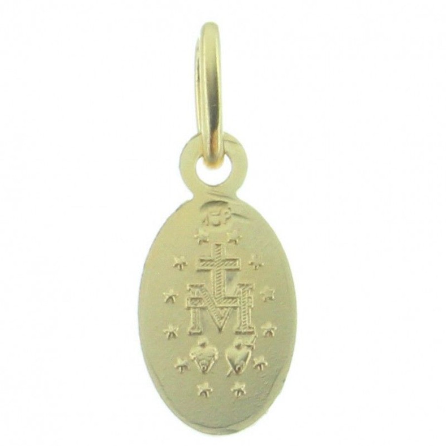 Palais du Rosaire Medaille Et Croix Plaque Or | Mini Medaille Miraculeuse En Plaque Or 10Mm