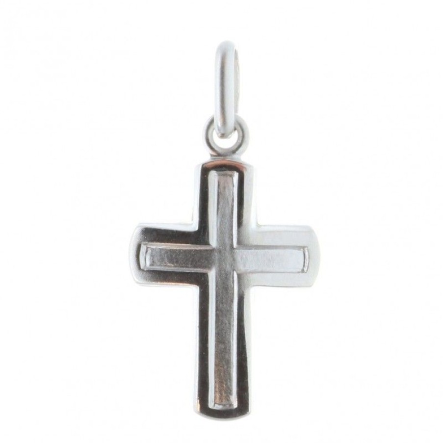 Palais du Rosaire Medaille Et Croix Argent | Pendentif Croix Incurve En Argent