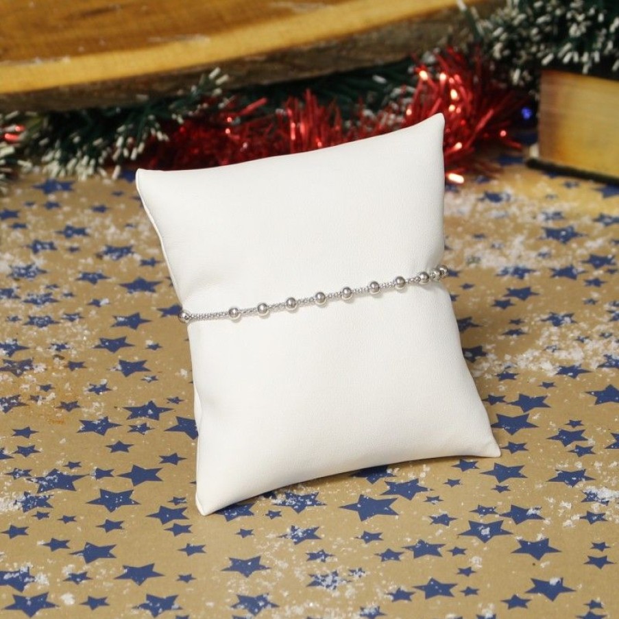 Palais du Rosaire Bracelet Dizainier | Bracelet Dizainier En Argent Maille Tressee Avec Une Croix