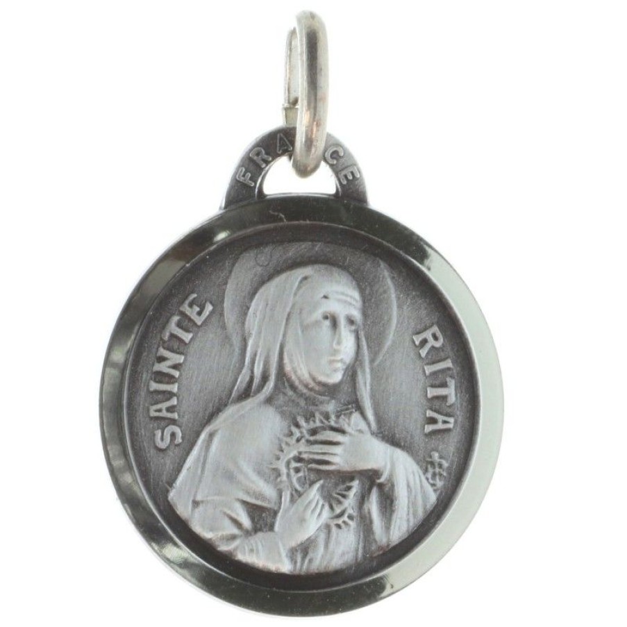 Palais du Rosaire Medaille Et Croix Metal | Medaille De Sainte Rita Argentee