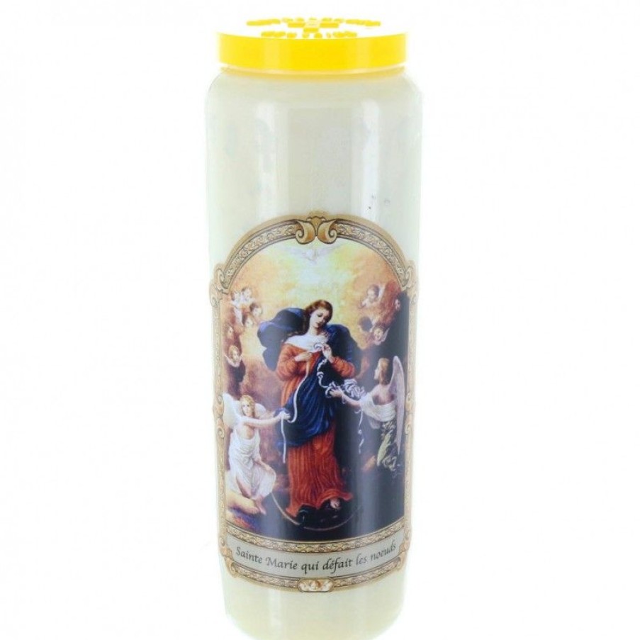 Palais du Rosaire Bougie Neuvaine | Lot De 20 Bougies De Neuvaine De Marie Qui Defait Les Noeuds 17,5 Cm