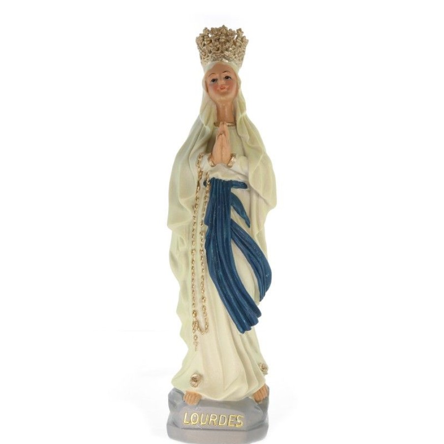 Palais du Rosaire Statue De Notre Dame De Lourdes | Statue De Notre Dame De Lourdes Couronnee En Resine De 25Cm