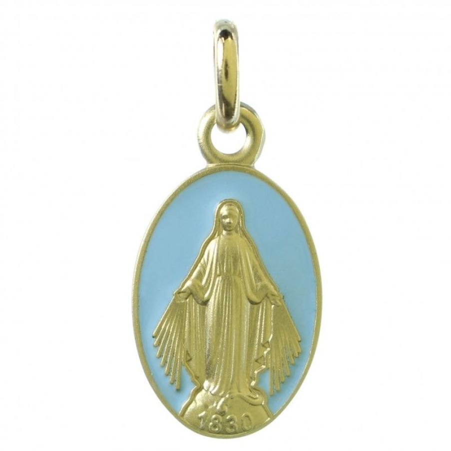 Palais du Rosaire Medaille Et Croix Or | Medaille Miraculeuse En Or 13Mm