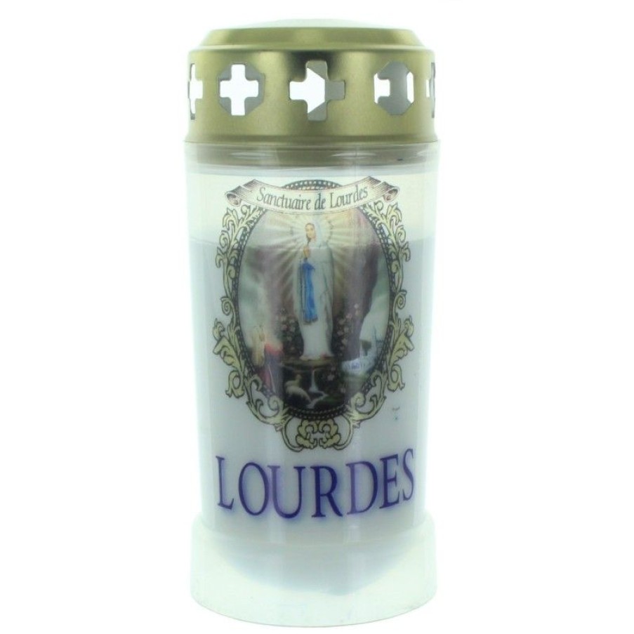 Palais du Rosaire Bougie Votive | Bougie Votive De Lourdes Blanche 13Cm