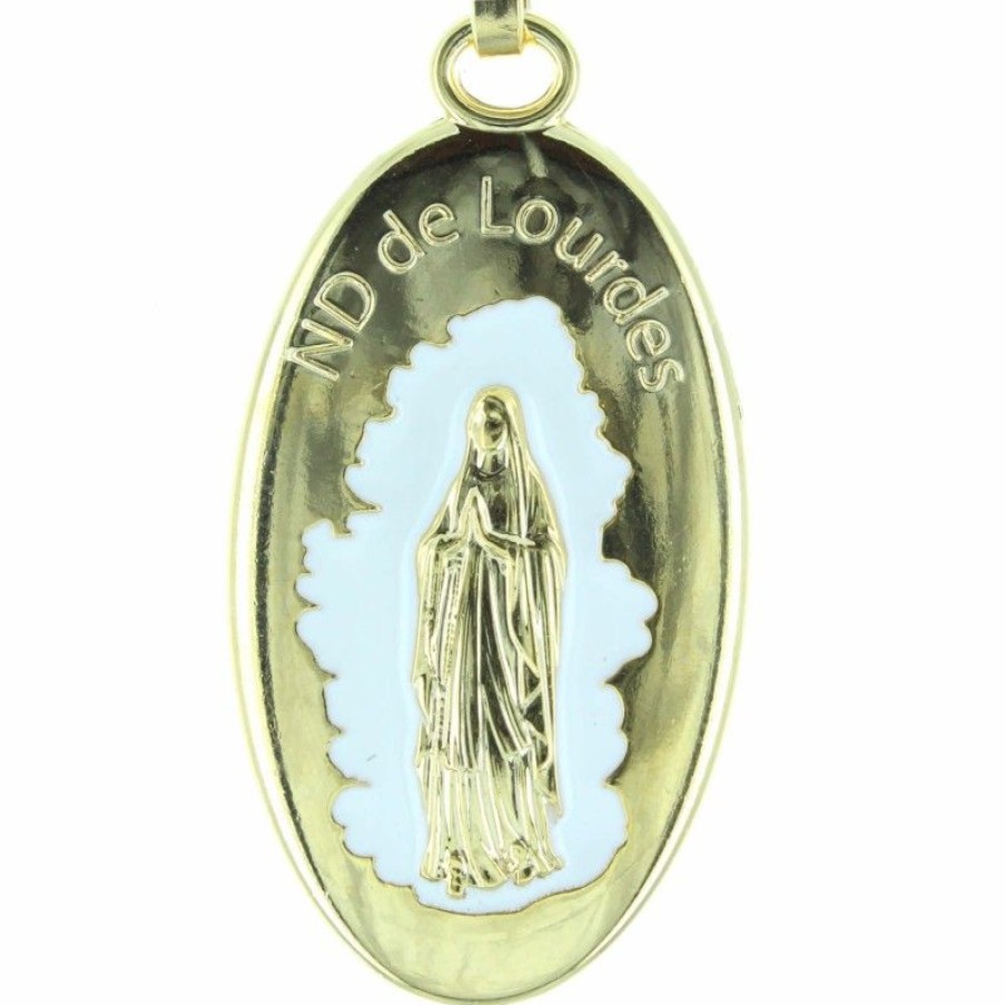 Palais du Rosaire Porte&Cles | Porte-Cles Dore Notre Dame De Lourdes Et Saint Christophe