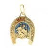 Palais du Rosaire Medaille Et Croix Plaque Or | Medaille Plaque Or De Saint-Christophe Dans Un Fer A Cheval