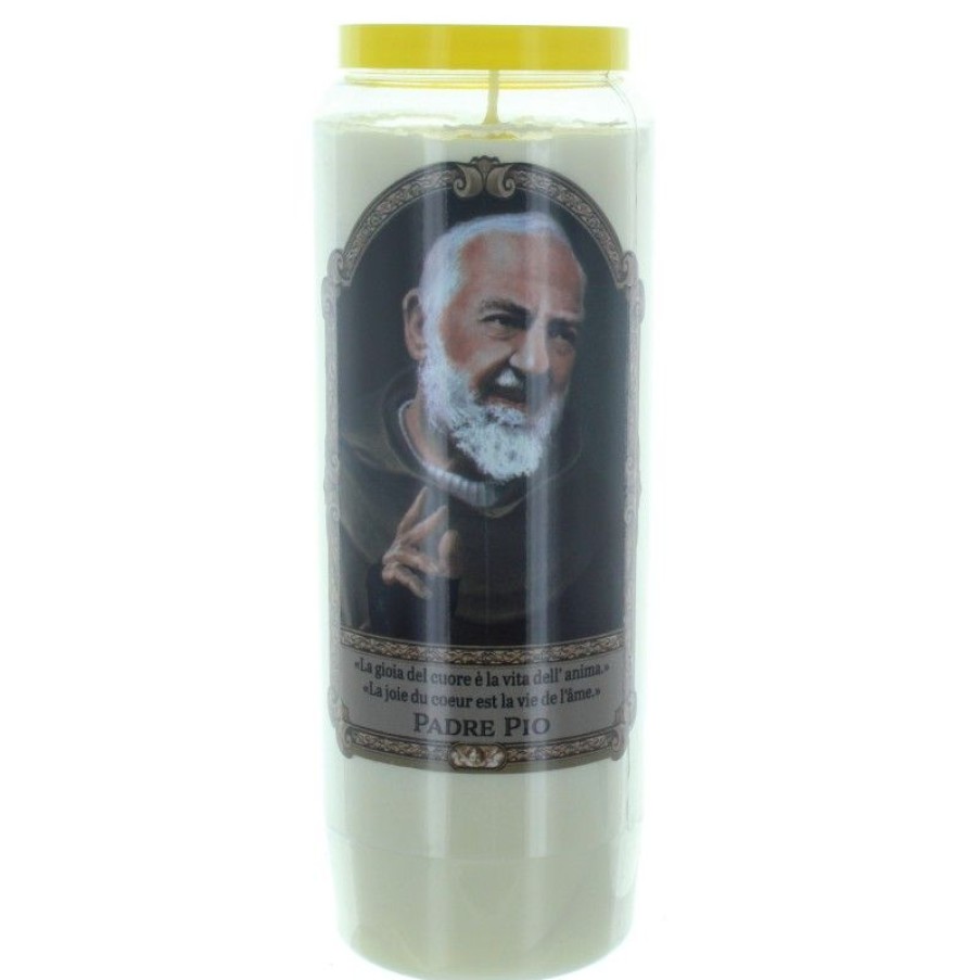 Palais du Rosaire Bougie Neuvaine | Lot De 3 Bougies Neuvaine De Padre Pio 17,5Cm