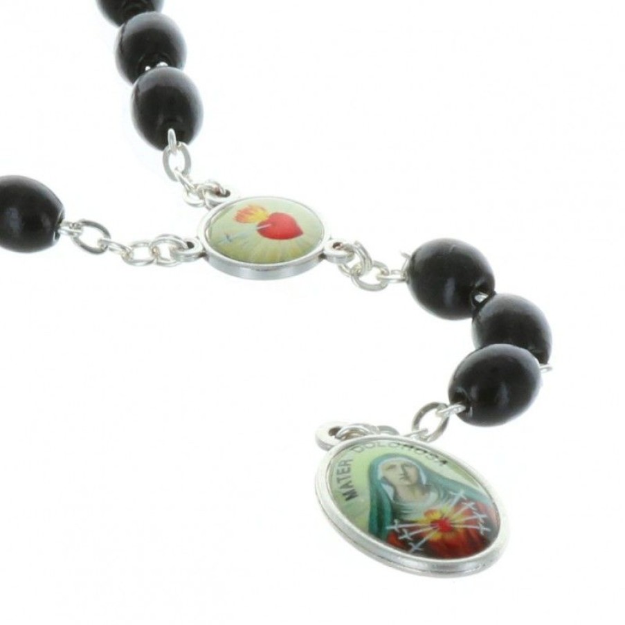 Palais du Rosaire Chapelet Bois | Chapelet Bois Grains Noir, Les Cinq Plaies Du Christ