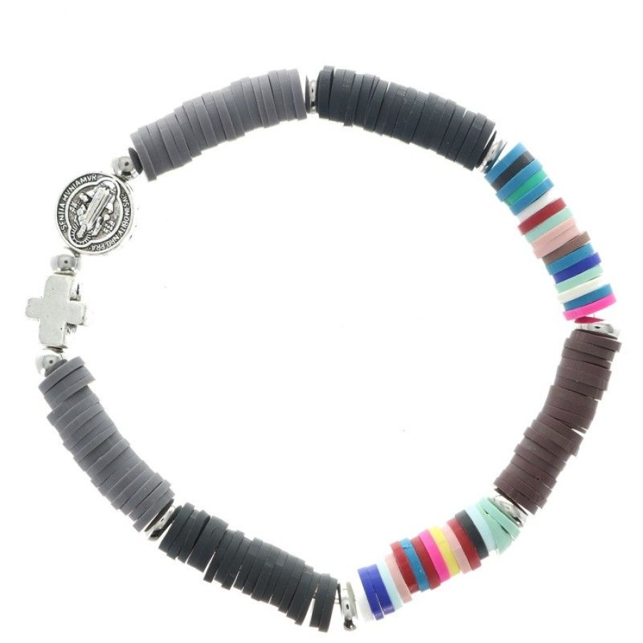 Palais du Rosaire Bracelet Fantaisie | Bracelet Saint Benoit Avec Perles Heishi