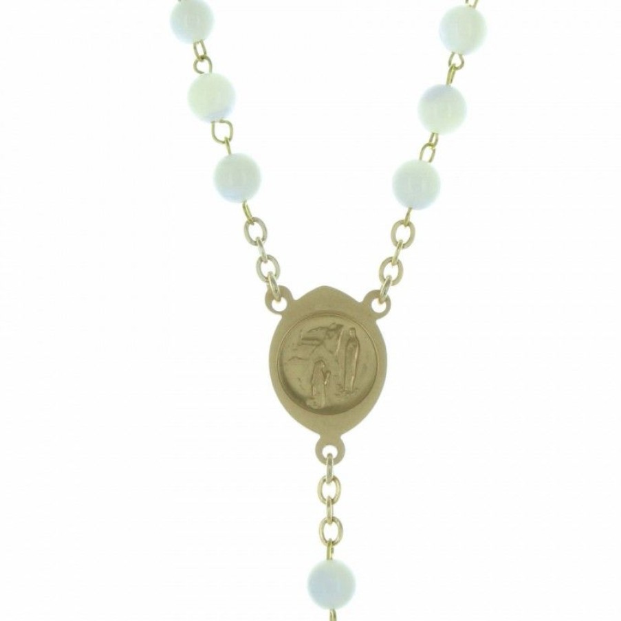 Palais du Rosaire Chapelet Nacre | Chapelet De Lourdes En Nacre Avec Une Croix Doree