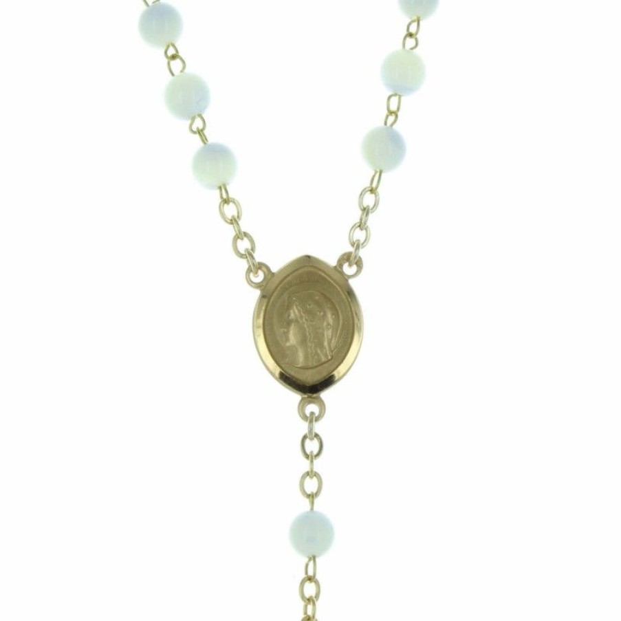 Palais du Rosaire Chapelet Nacre | Chapelet De Lourdes En Nacre Avec Une Croix Doree