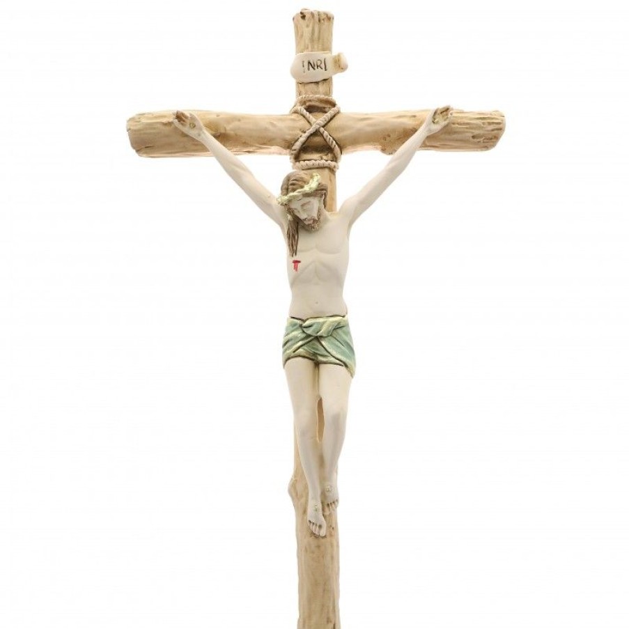 Palais du Rosaire Crucifix Resine | Crucifix Christ En Resine , Croix Imitation Bois 22 Cm