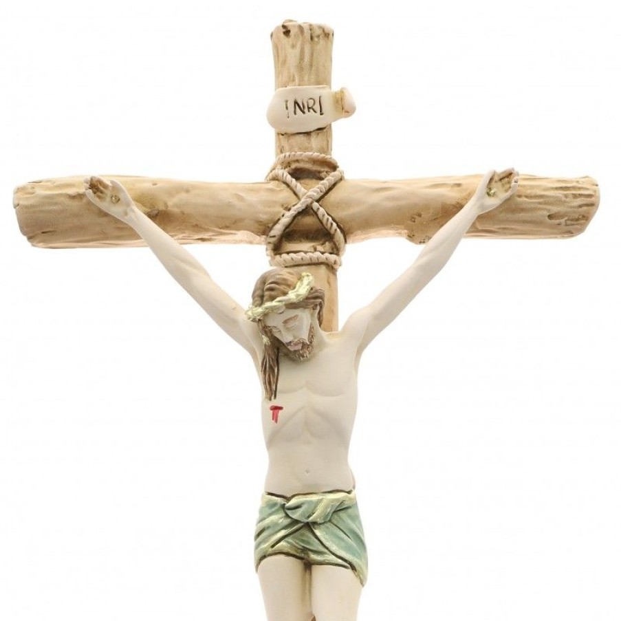 Palais du Rosaire Crucifix Resine | Crucifix Christ En Resine , Croix Imitation Bois 22 Cm