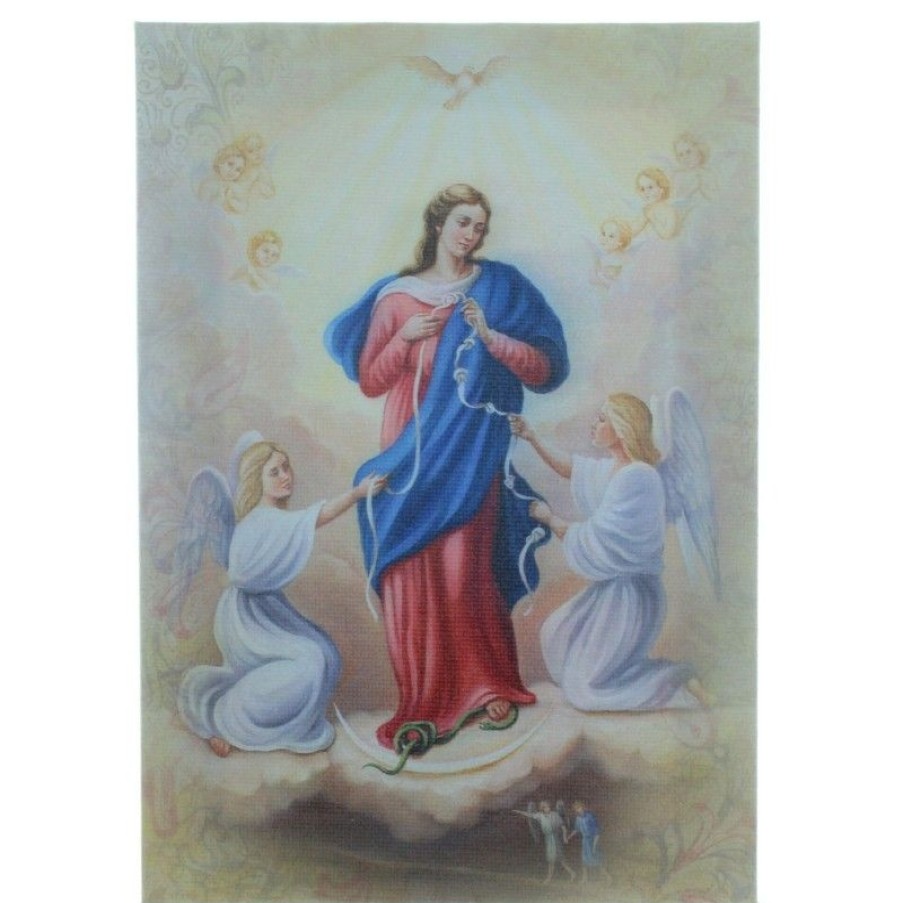 Palais du Rosaire Cadre Religieux | Cadre De Marie Qui Defait Les Noeuds Sur Toile Imprimee 13 X 18Cm